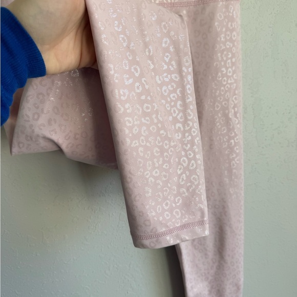 Zyia Active Pink Reflective Leopard Print High Rise Skinny Yoga Leggings Women 4 - Picture 2 of 4